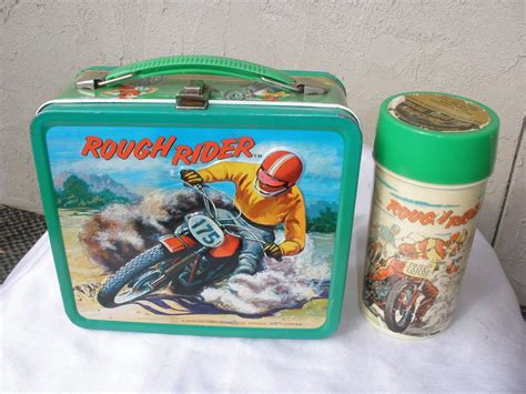 Vintage 1970's ALADDIN Rough Rider Metal Lunch Box w